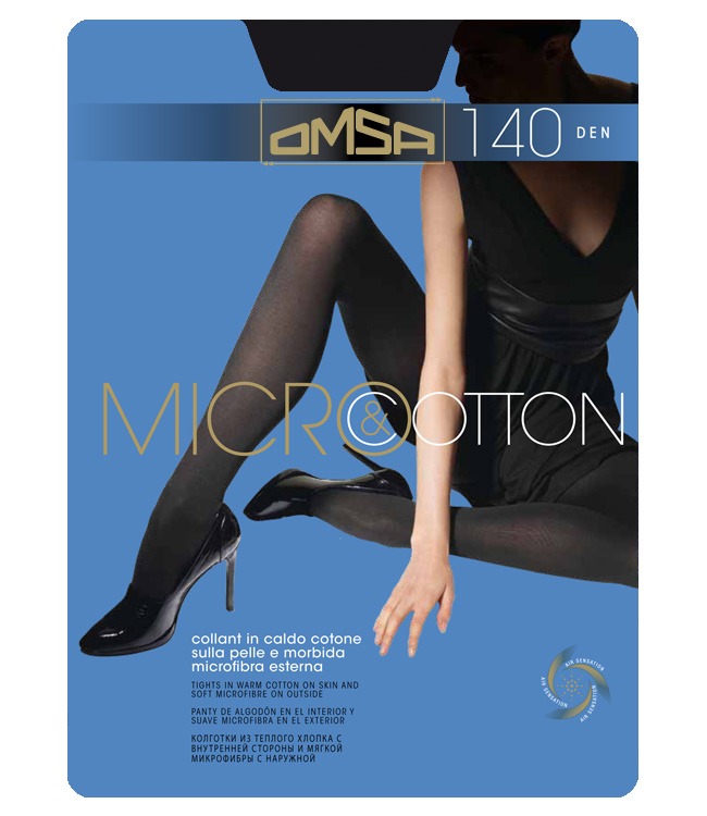 Omsa Micro&Cotton чорапогащник памук и микрофибър