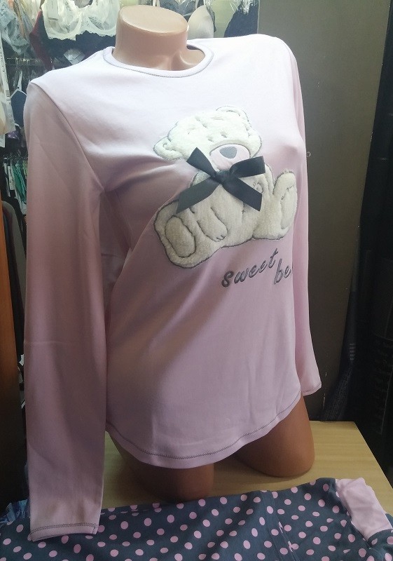 Дамска пижама Furore с пухкаво сладко мече в розово