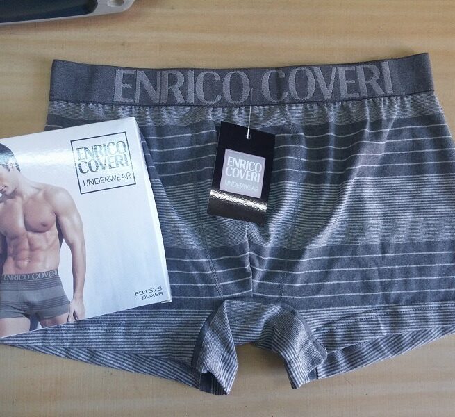 Мъжки боксерки с външен ластик ENRICO COVERI в сиво1576