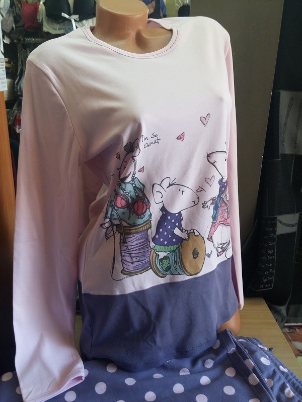 Дамска пижама Affect мишлета шивачки в розово и лилаво