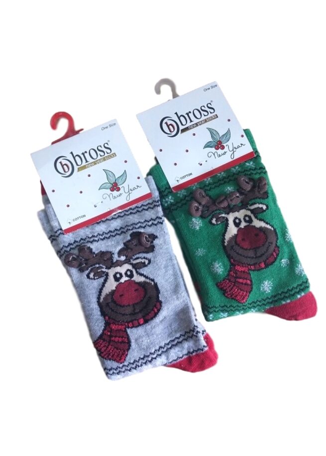 Коледни чорапи с еленче 869