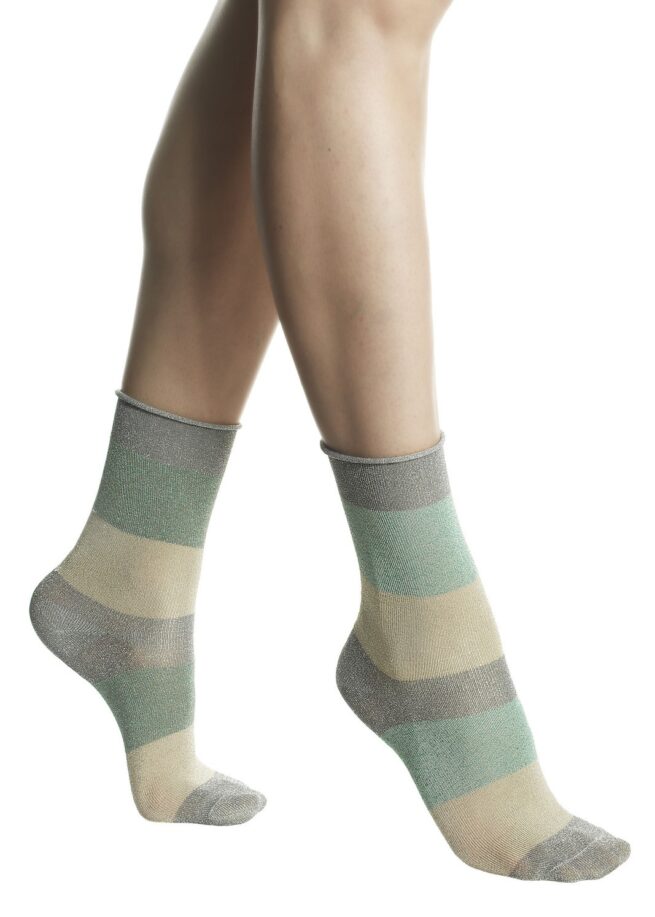 Дамски къси чорапи на цветни ленти с ламе Pompea Cosima