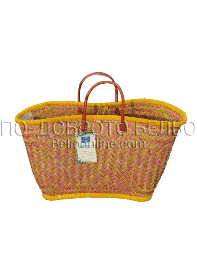 Плажна кошница тип панер Le Comptoir de la Plage жълт 10942