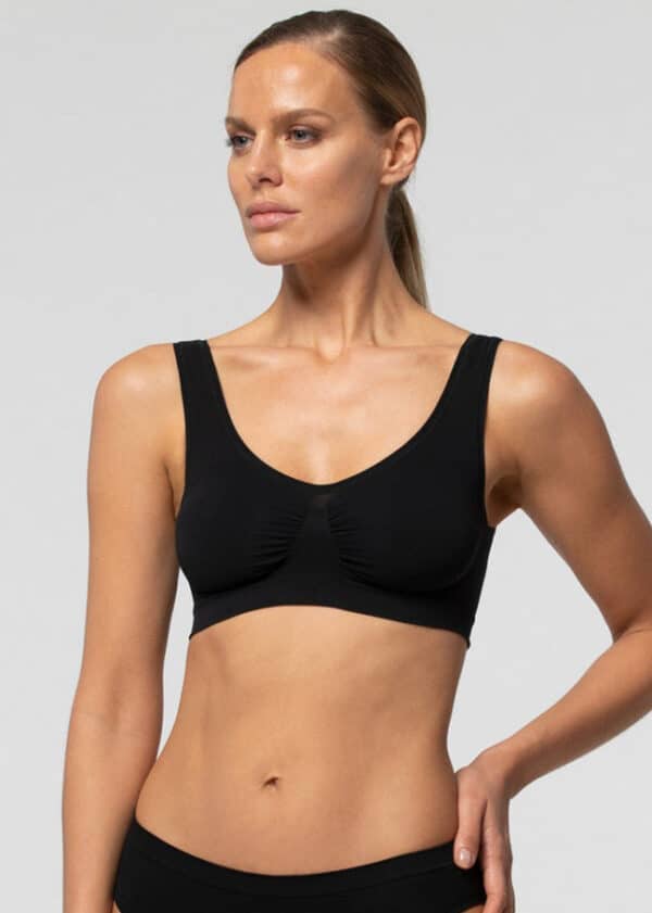 Безшевнo бюстие с широки презрамки Pompea Brassiere SL Seamless черен