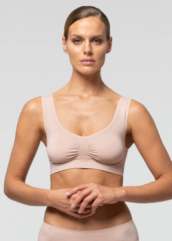 Безшевнo бюстие с широки презрамки Pompea Brassiere SL Seamless телесен