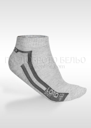 Светло сиви мъжки чорапи с къс конч Lord Sport