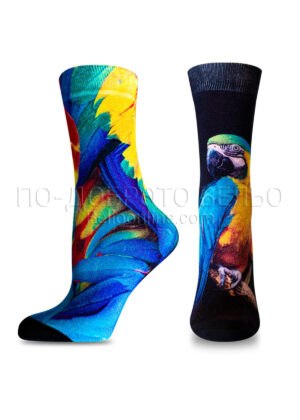 Бамбукови чорапи с принт Happy Foottopiа Tropic Папагал 12379