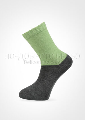 Дамски вълнени чорапи Roff 7256-2 зелен
