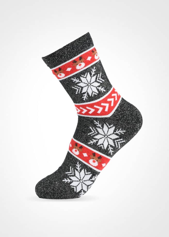 Коледни дамски блестящи чорапи Aura Via 7660-1 черен