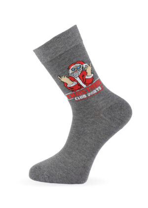 Коледни мъжки чорапи с Дядо Коледа Pier Lone 7698-1 сив