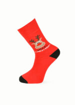 Коледни мъжки термо чорапи с Елен Aura Via 7670 червен
