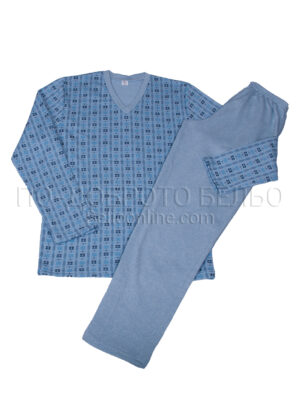 Зимна ватирана мъжка пижама Златев 131 в синьо