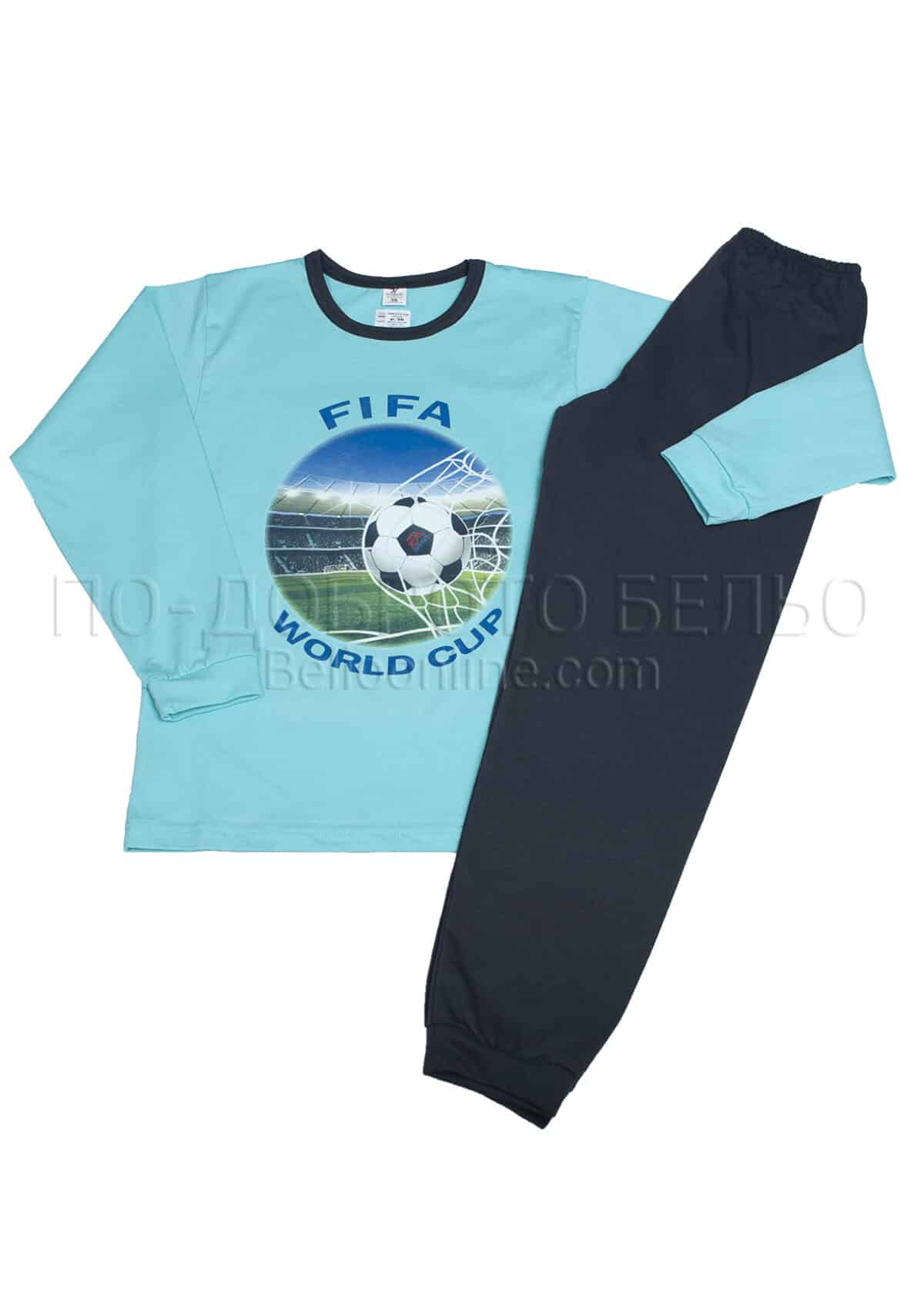 Детска пижама за момче Златев Fifa мента