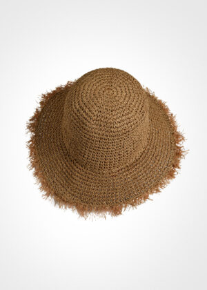 Плетена плажна шапка с периферия с ресни New Silhouette 9256