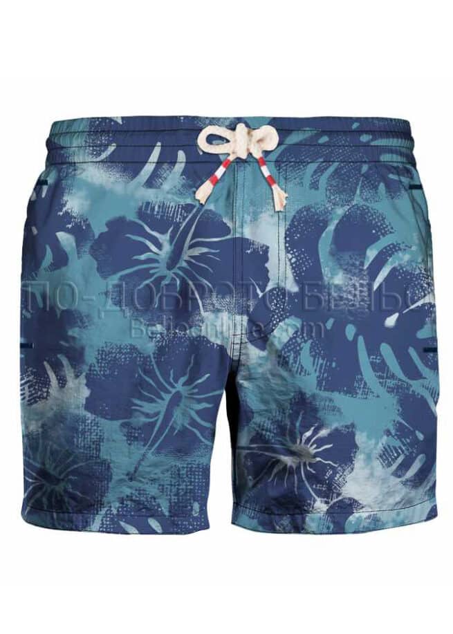 Забавни мъжки плажни шорти Navigare 538367 с флорален десен