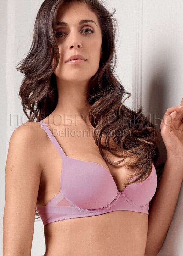Сутиен с твърди чашки без подплънки Lormar Plunge Extra 1907 пепел от рози