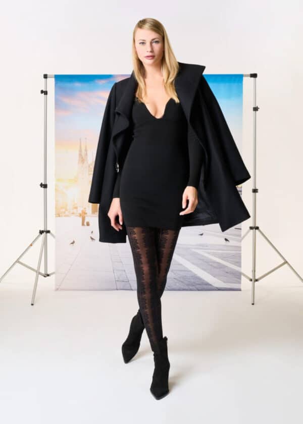 Фигурален чорапогащник Sisi Vertical Lace