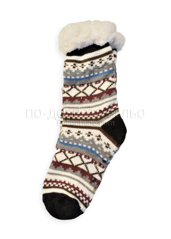 Дамски чорапи тип шушони с пухкава мека подплата и стопери 15286