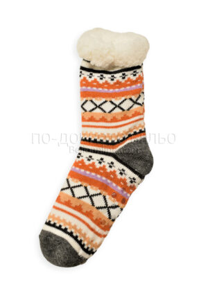 Дамски чорапи тип шушони с пухкава подплата и стопери 15281