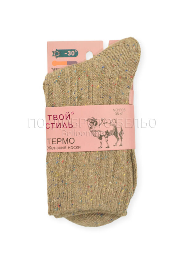 Дамски термо чорапи от камилска вълна 15266 светло бежов