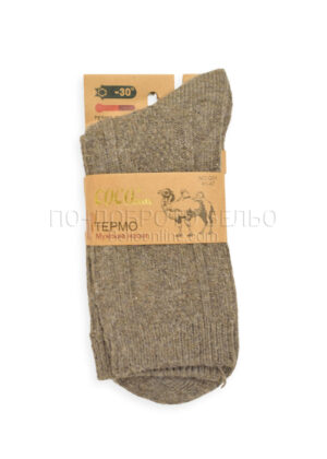 Мъжки термо чорапи от камилска вълна 15303 бежов