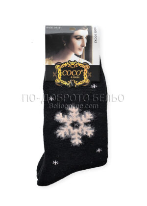 Вълнени дамски термо чорапи от ангора 15382 черен