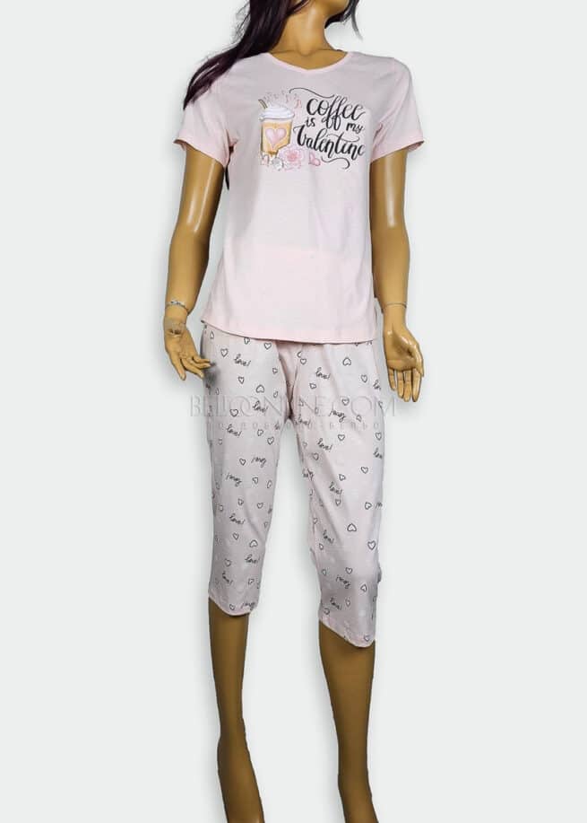 Лятна дамска пижама Иватекс 3926 Coffee розов