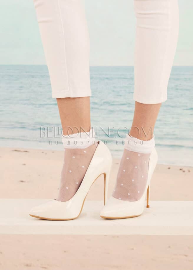 Къси дамски чорапи Philippe Matignon Pois bianco