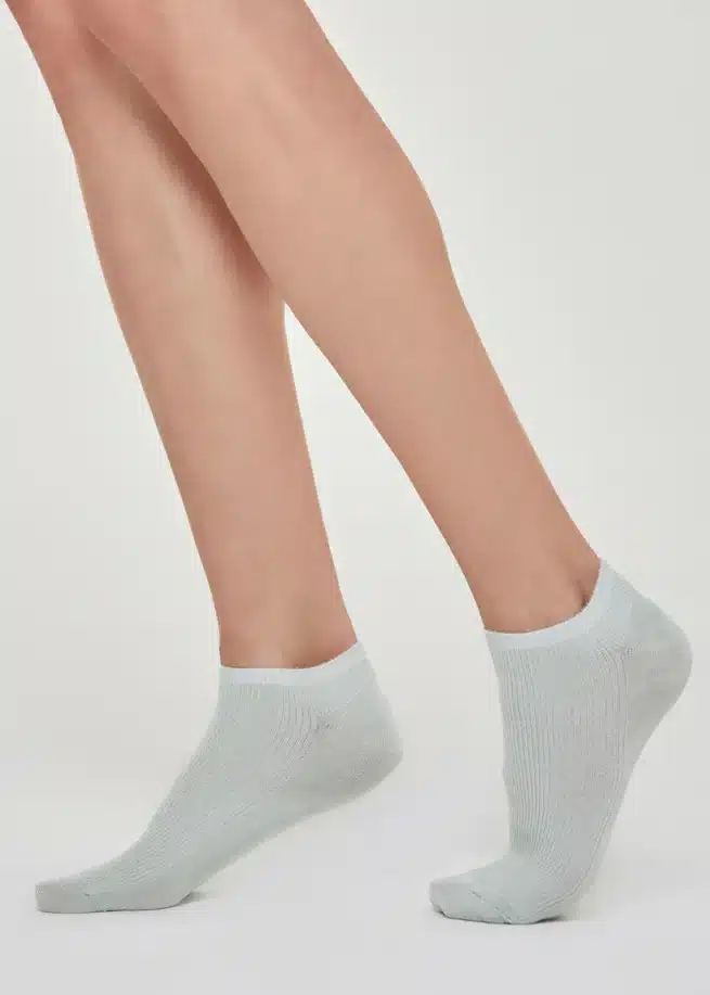 Kъси дамски чорапи рипс с блестящ ефект Pompea Debora мента
