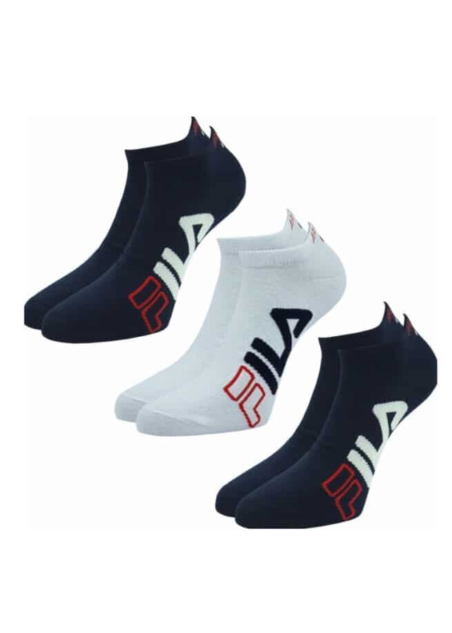 Комплект 3 чифта спортни памучни чорапи за маратонка Fila F2705